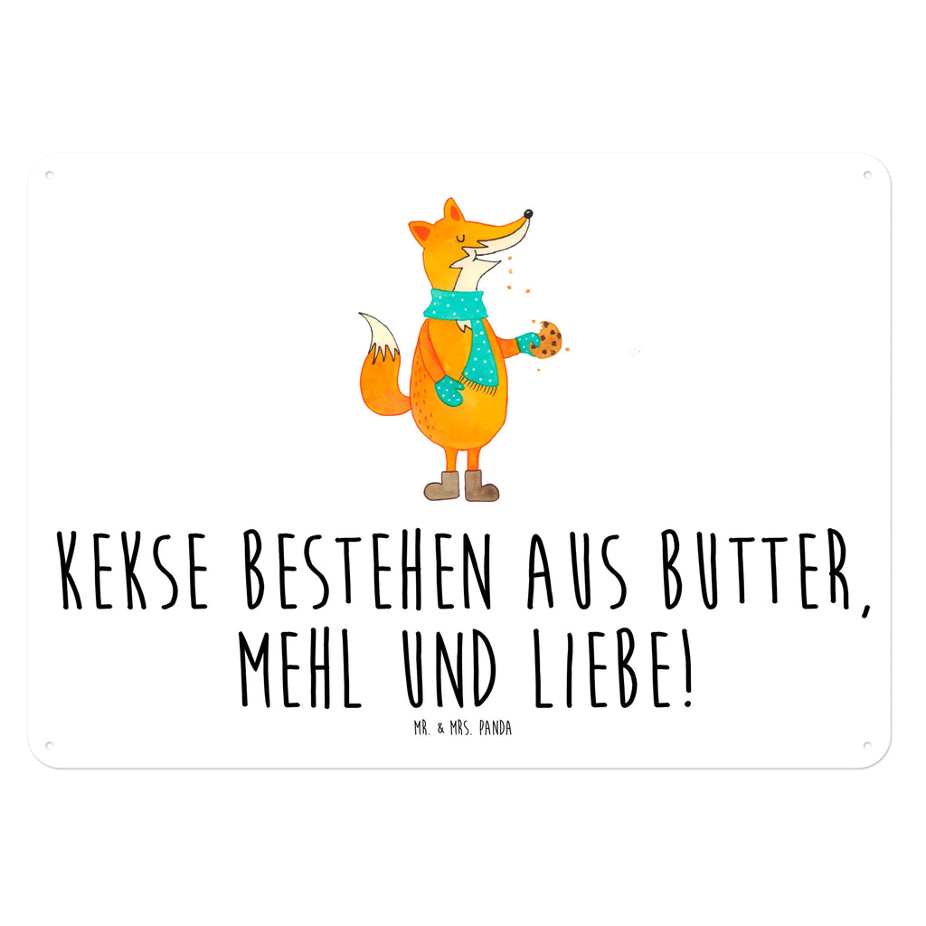 Blechschild Fuchs Keks Blechschild, Metallschild, Geschenk Schild, Schild, Magnet-Metall-Schild, Deko Schild, Wandschild, Wand-Dekoration, Türschild, Fuchs, Füchse, Backen Spruch, Kekse, Winter, Weihnachtszeit, Plätzchen, Liebe, Küche Deko