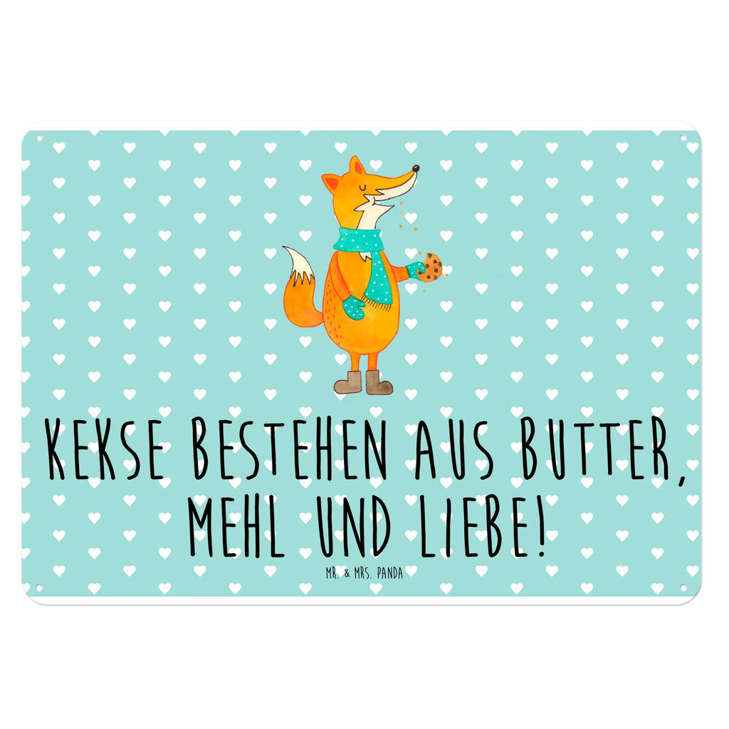 Blechschild Fuchs Keks Blechschild, Metallschild, Geschenk Schild, Schild, Magnet-Metall-Schild, Deko Schild, Wandschild, Wand-Dekoration, Türschild, Fuchs, Füchse, Backen Spruch, Kekse, Winter, Weihnachtszeit, Plätzchen, Liebe, Küche Deko