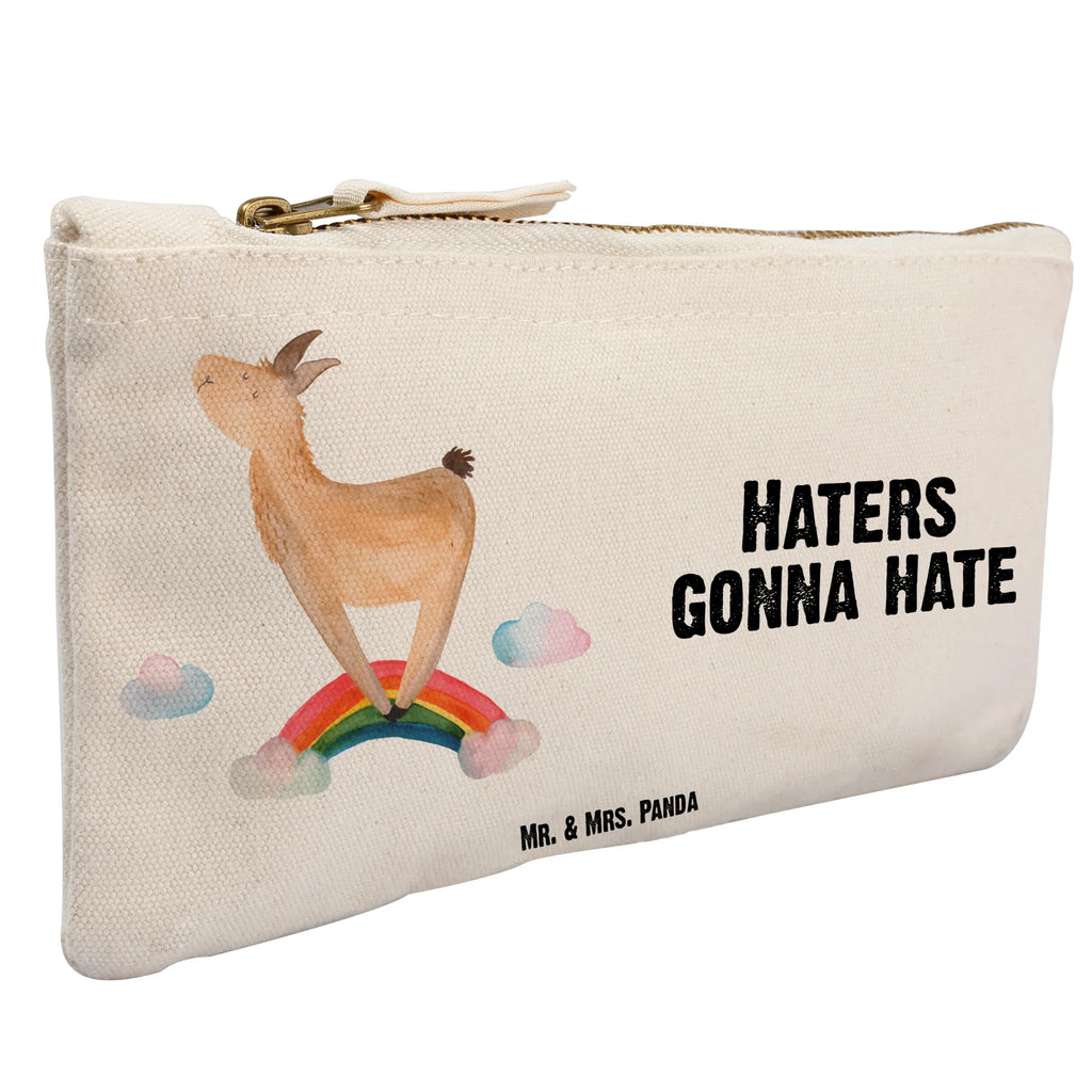 Schminktasche Lama Regenbogen Schminktasche, Kosmetiktasche, Kosmetikbeutel, Stiftemäppchen, Etui, Federmappe, Makeup, XXL, Schminketui, Kosmetiketui, Schlamperetui, Lama, Alpaka, Lamas, Regenbogen, Haters gonna hate, Haters, Selbstständig, Außenseiter, Schule, Abi, Hobby, Wolkenland, Freiheit