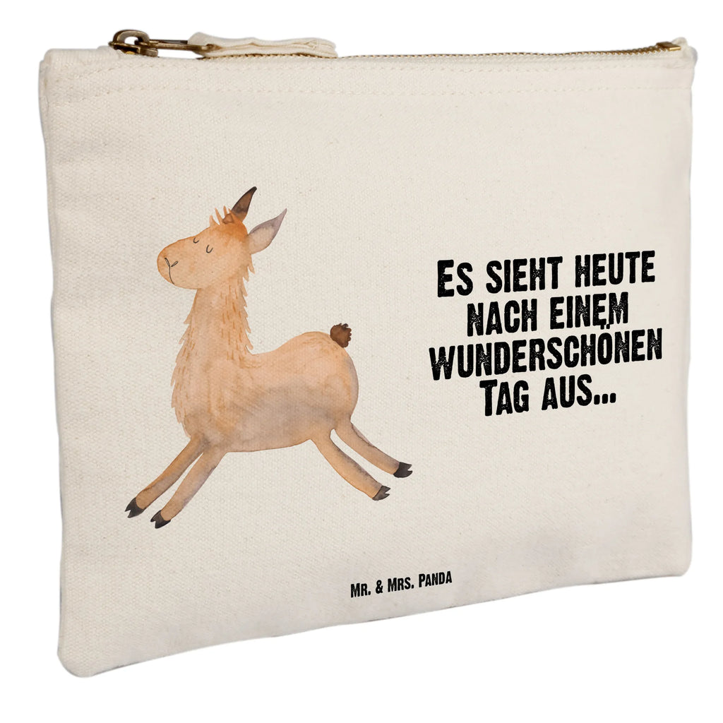 Schminktasche Lama Springen Schminktasche, Kosmetiktasche, Kosmetikbeutel, Stiftemäppchen, Etui, Federmappe, Makeup, XXL, Schminketui, Kosmetiketui, Schlamperetui, Lama, Alpaka, Lamas, Lieblingstag, Happy day, fröhlich, Glück, Freundin, Liebeskummer, Neustart, guten Morgen, Start, Prüfung, Abitur