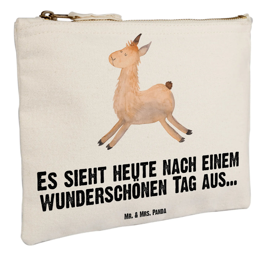 Schminktasche Lama Springen Schminktasche, Kosmetiktasche, Kosmetikbeutel, Stiftemäppchen, Etui, Federmappe, Makeup, XXL, Schminketui, Kosmetiketui, Schlamperetui, Lama, Alpaka, Lamas, Lieblingstag, Happy day, fröhlich, Glück, Freundin, Liebeskummer, Neustart, guten Morgen, Start, Prüfung, Abitur