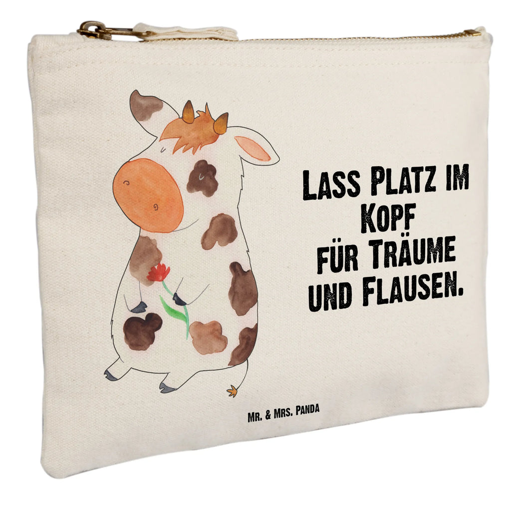 Schminktasche Kuh Schminktasche, Kosmetiktasche, Kosmetikbeutel, Stiftemäppchen, Etui, Federmappe, Makeup, XXL, Schminketui, Kosmetiketui, Schlamperetui, Bauernhof, Hoftiere, Landwirt, Landwirtin, Kuh, Kühe, Träume, Flausen, Spruch, Magie, Motivtion, Hof, Milch, Milchkuh