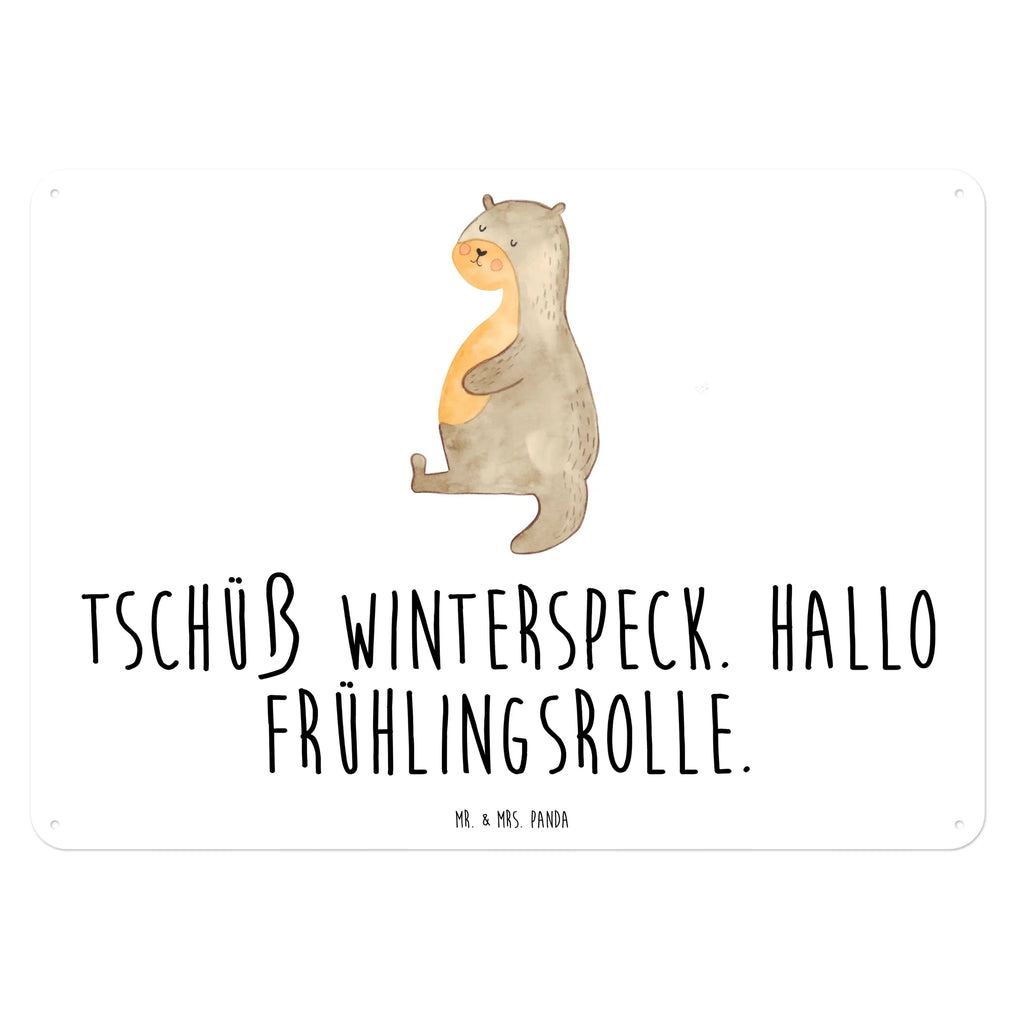 Blechschild Otter Bauch Blechschild, Metallschild, Geschenk Schild, Schild, Magnet-Metall-Schild, Deko Schild, Wandschild, Wand-Dekoration, Türschild, Otter, Fischotter, Seeotter, Otter Seeotter See Otter