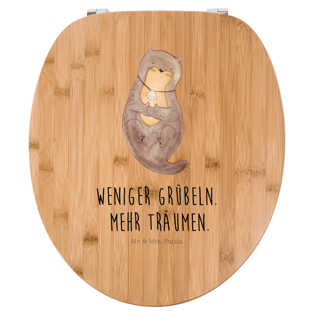 Motiv WC Sitz Otter Muschel Klobrille, Klodeckel, Toilettendeckel, WC-Sitz, Toilette, Otter, Fischotter, Seeotter, Otterliebe, grübeln, träumen, Motivation, Tagträumen, Büro