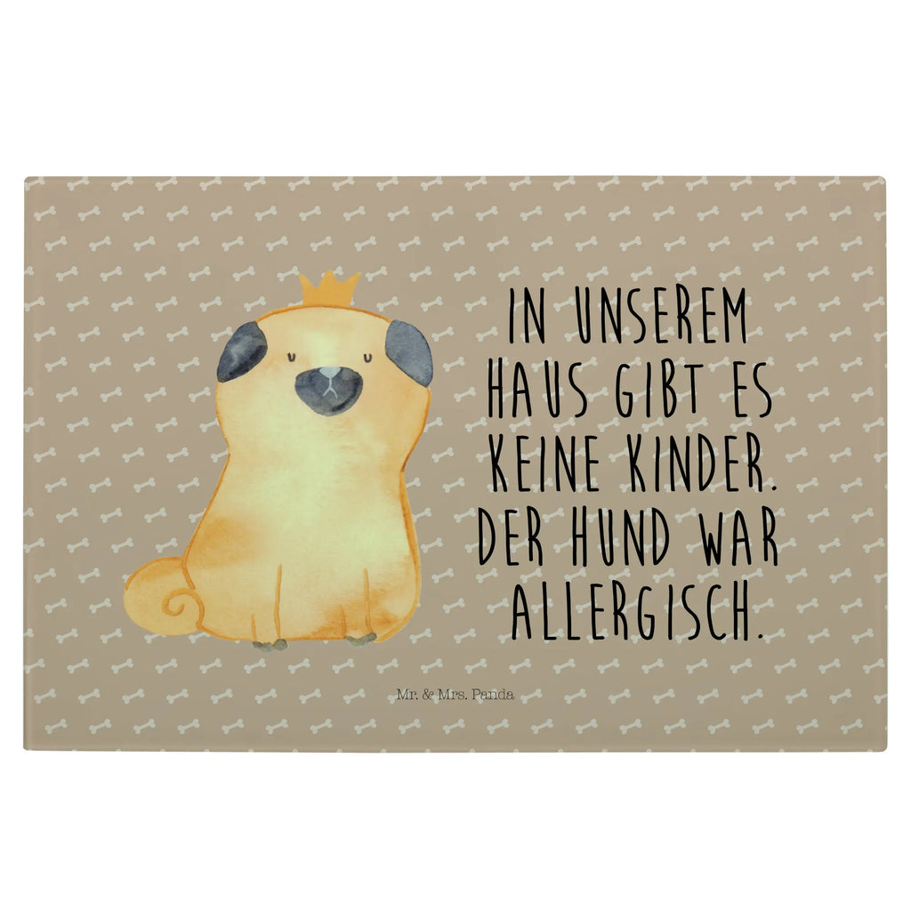 Glasschneidebrett Mops Krone Glasschneidebrett, Schneidebrett, Hund, Hundemotiv, Haustier, Hunderasse, Tierliebhaber, Hundebesitzer, Sprüche, Mops, allergisch, kinderlos, Hausregel, Hundebesitzer. Spruch, lustig