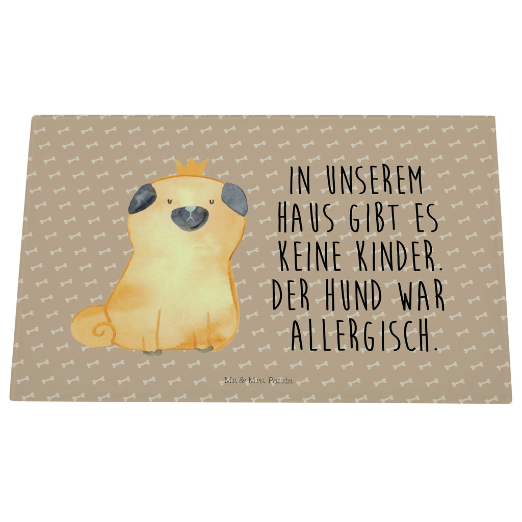 Glasschneidebrett Mops Krone Glasschneidebrett, Schneidebrett, Hund, Hundemotiv, Haustier, Hunderasse, Tierliebhaber, Hundebesitzer, Sprüche, Mops, allergisch, kinderlos, Hausregel, Hundebesitzer. Spruch, lustig