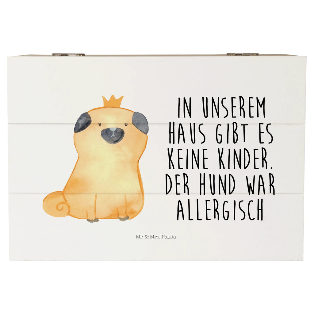 Holzkiste Mops Krone Holzkiste, Kiste, Schatzkiste, Truhe, Schatulle, XXL, Erinnerungsbox, Erinnerungskiste, Dekokiste, Aufbewahrungsbox, Geschenkbox, Geschenkdose, Hund, Hundemotiv, Haustier, Hunderasse, Tierliebhaber, Hundebesitzer, Sprüche, Mops, allergisch, kinderlos, Hausregel, Hundebesitzer. Spruch, lustig