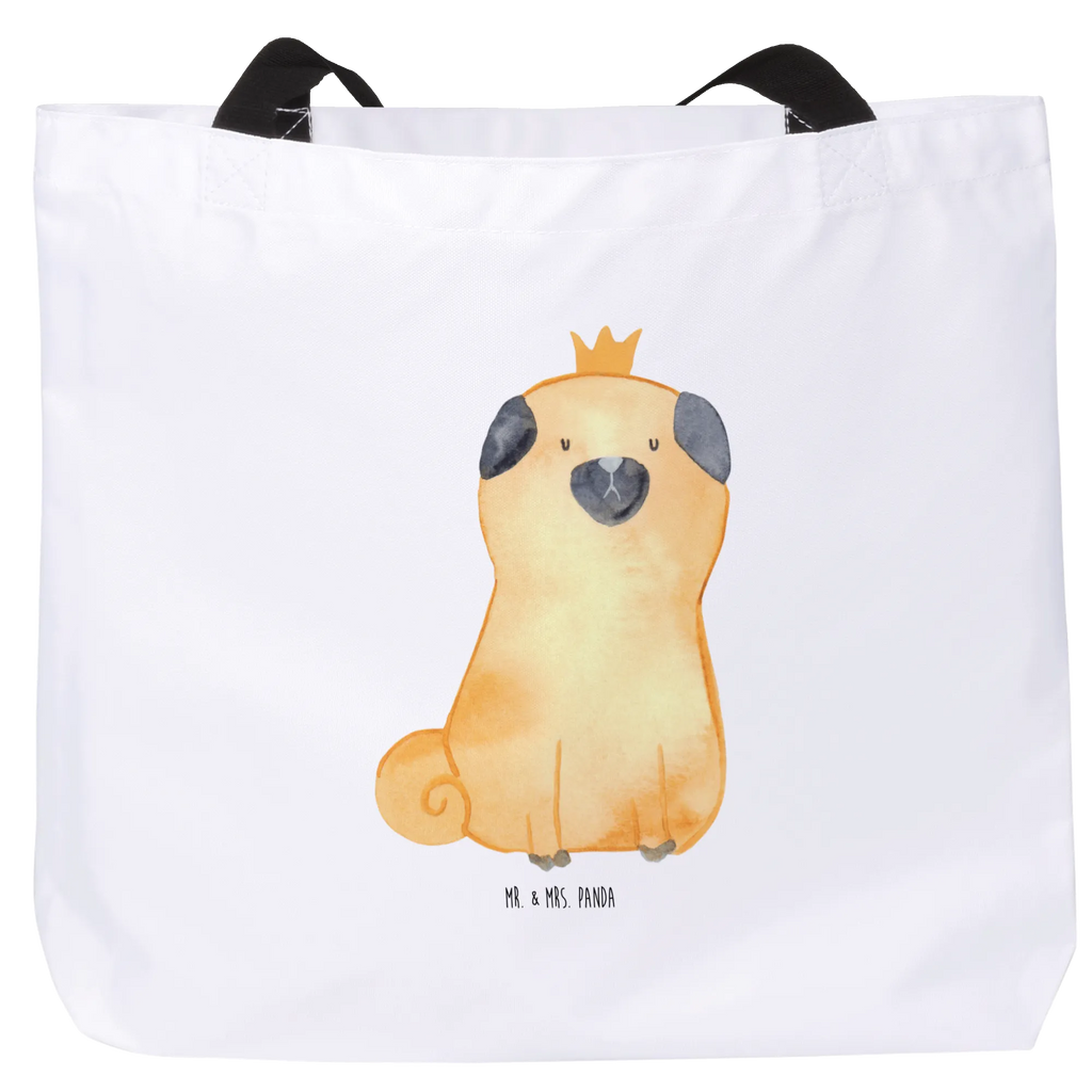 Shopper Mops Krone Beutel, Einkaufstasche, Tasche, Strandtasche, Einkaufsbeutel, Shopper, Schultasche, Freizeittasche, Tragebeutel, Schulbeutel, Alltagstasche, Hund, Hundemotiv, Haustier, Hunderasse, Tierliebhaber, Hundebesitzer, Sprüche, Mops, allergisch, kinderlos, Hausregel, Hundebesitzer. Spruch, lustig