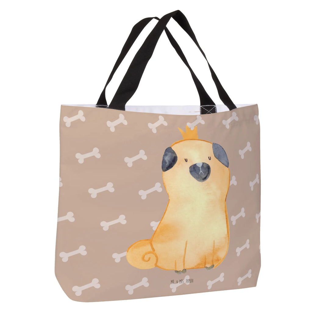 Shopper Mops Krone Beutel, Einkaufstasche, Tasche, Strandtasche, Einkaufsbeutel, Shopper, Schultasche, Freizeittasche, Tragebeutel, Schulbeutel, Alltagstasche, Hund, Hundemotiv, Haustier, Hunderasse, Tierliebhaber, Hundebesitzer, Sprüche, Mops, allergisch, kinderlos, Hausregel, Hundebesitzer. Spruch, lustig