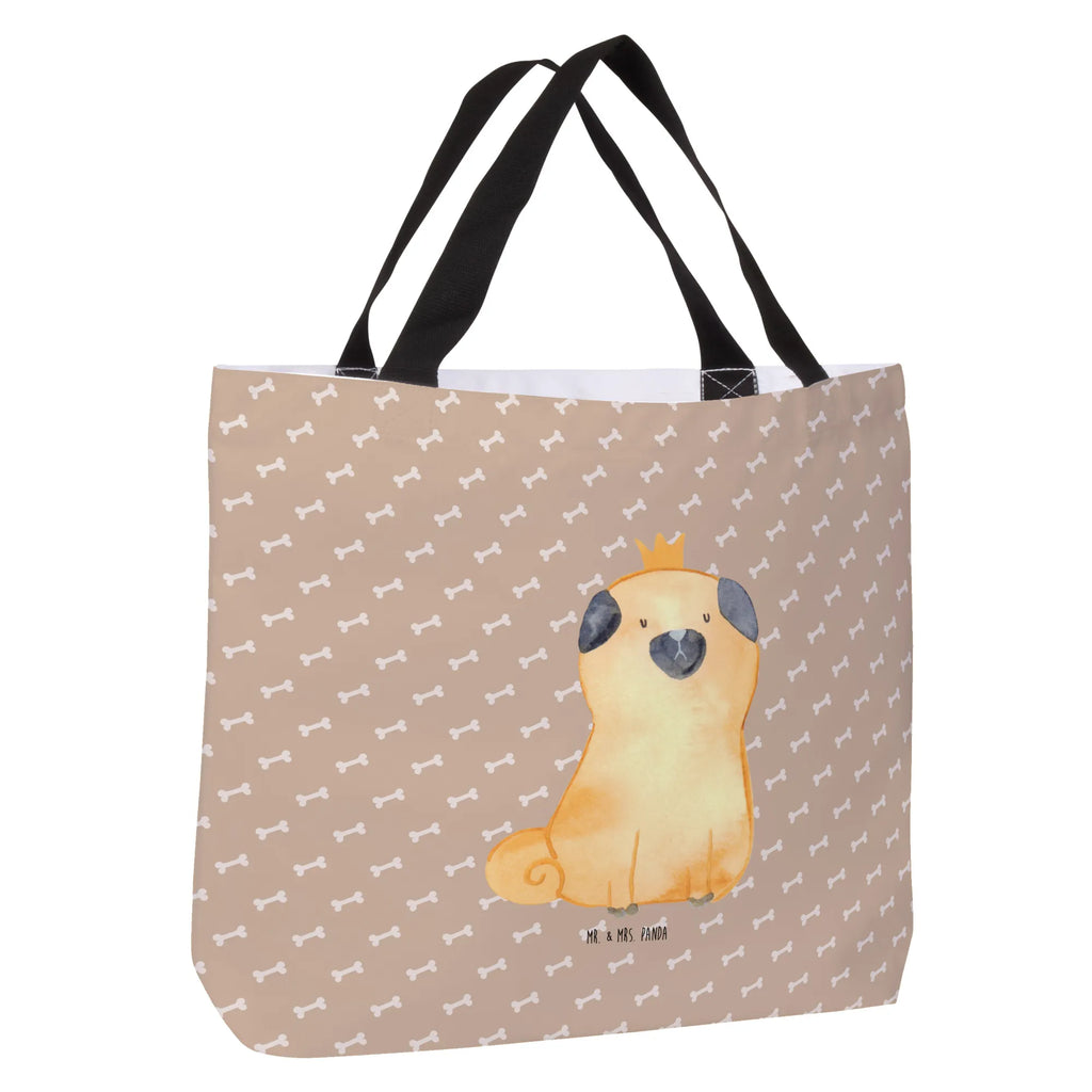 Shopper Mops Krone Beutel, Einkaufstasche, Tasche, Strandtasche, Einkaufsbeutel, Shopper, Schultasche, Freizeittasche, Tragebeutel, Schulbeutel, Alltagstasche, Hund, Hundemotiv, Haustier, Hunderasse, Tierliebhaber, Hundebesitzer, Sprüche, Mops, allergisch, kinderlos, Hausregel, Hundebesitzer. Spruch, lustig