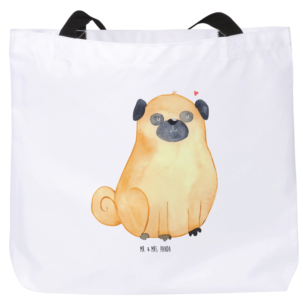 Shopper Mops Beutel, Einkaufstasche, Tasche, Strandtasche, Einkaufsbeutel, Shopper, Schultasche, Freizeittasche, Tragebeutel, Schulbeutel, Alltagstasche, Hund, Hundemotiv, Haustier, Hunderasse, Tierliebhaber, Hundebesitzer, Sprüche, Mops, Liebe, Hundeliebe