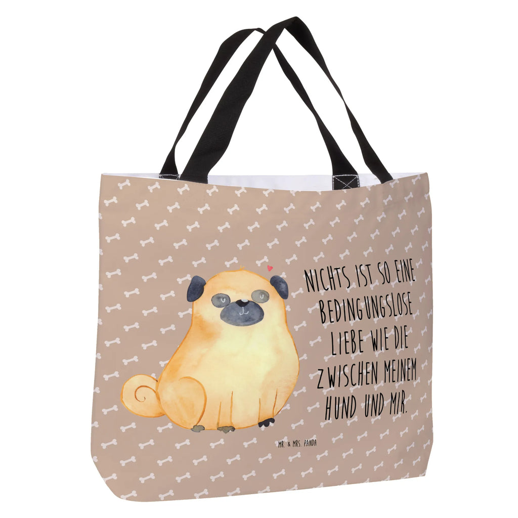 Shopper Mops Beutel, Einkaufstasche, Tasche, Strandtasche, Einkaufsbeutel, Shopper, Schultasche, Freizeittasche, Tragebeutel, Schulbeutel, Alltagstasche, Hund, Hundemotiv, Haustier, Hunderasse, Tierliebhaber, Hundebesitzer, Sprüche, Mops, Liebe, Hundeliebe