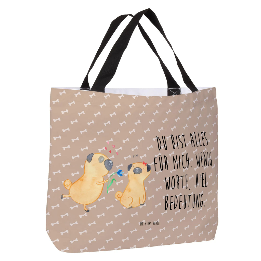 Shopper Mops Verliebt Beutel, Einkaufstasche, Tasche, Strandtasche, Einkaufsbeutel, Shopper, Schultasche, Freizeittasche, Tragebeutel, Schulbeutel, Alltagstasche, Hund, Hundemotiv, Haustier, Hunderasse, Tierliebhaber, Hundebesitzer, Sprüche, Mops, Möpse, Hundeliebe, verliebt, Liebe, Liebesspruch. Verlobt, Geschenk Freund, Partner