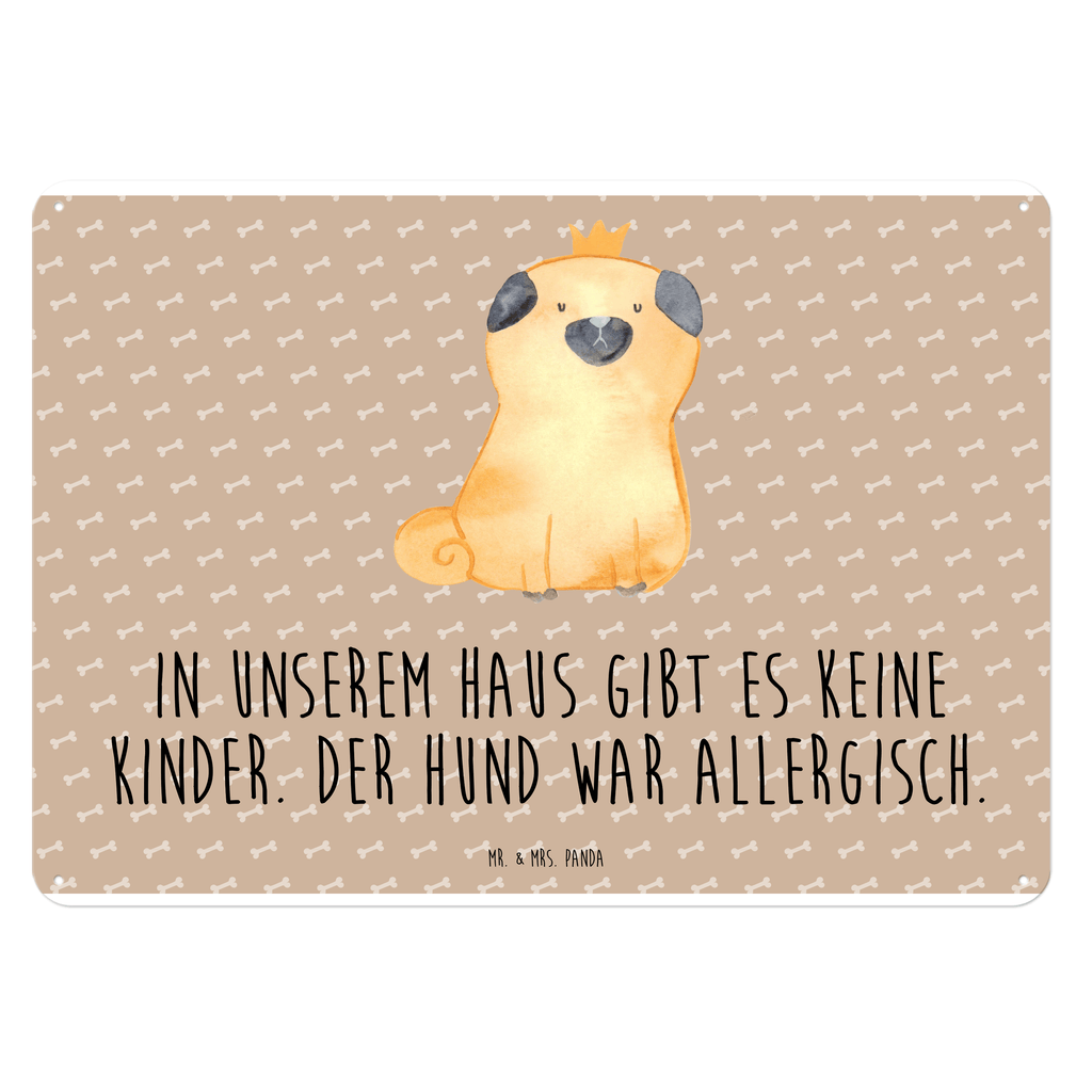 Blechschild Mops Krone Blechschild, Metallschild, Geschenk Schild, Schild, Magnet-Metall-Schild, Deko Schild, Wandschild, Wand-Dekoration, Türschild, Hund, Hundemotiv, Haustier, Hunderasse, Tierliebhaber, Hundebesitzer, Sprüche, Mops, allergisch, kinderlos, Hausregel, Hundebesitzer. Spruch, lustig