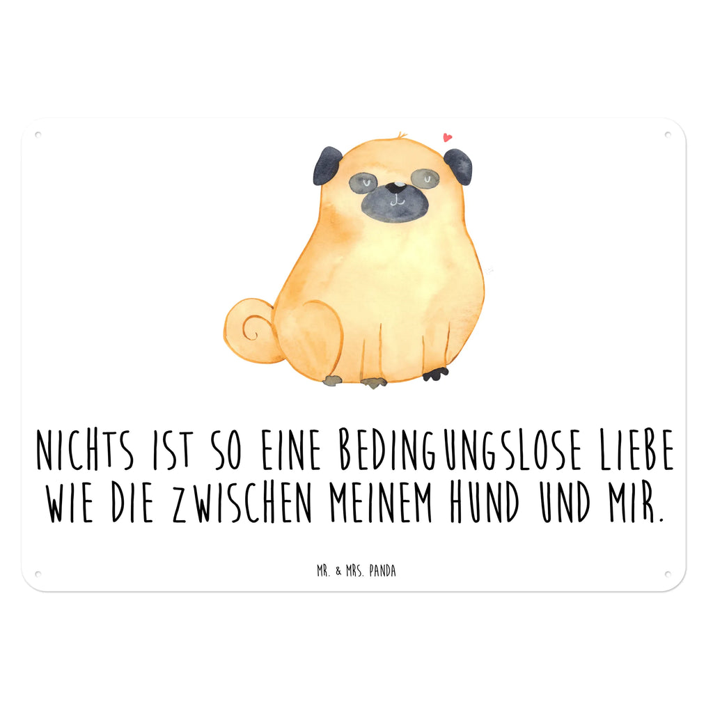 Tin sign Pug Blechschild, Metallschild, Geschenk Schild, Schild, Magnet-Metall-Schild, Deko Schild, Wandschild, Wand-Dekoration, Türschild, Hund, Hundemotiv, Haustier, Hunderasse, Tierliebhaber, Hundebesitzer, Sprüche, Mops, Liebe, Hundeliebe