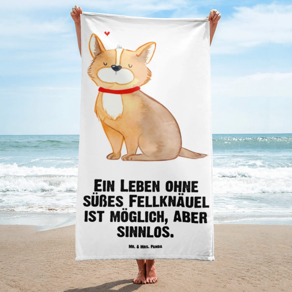 XL Badehandtuch Hundeglück Handtuch, Badetuch, Duschtuch, Strandtuch, Saunatuch, Hund, Hundemotiv, Haustier, Hunderasse, Tierliebhaber, Hundebesitzer, Sprüche, Corgie, Hundeliebe, Spruch, Hundemama, Liebe