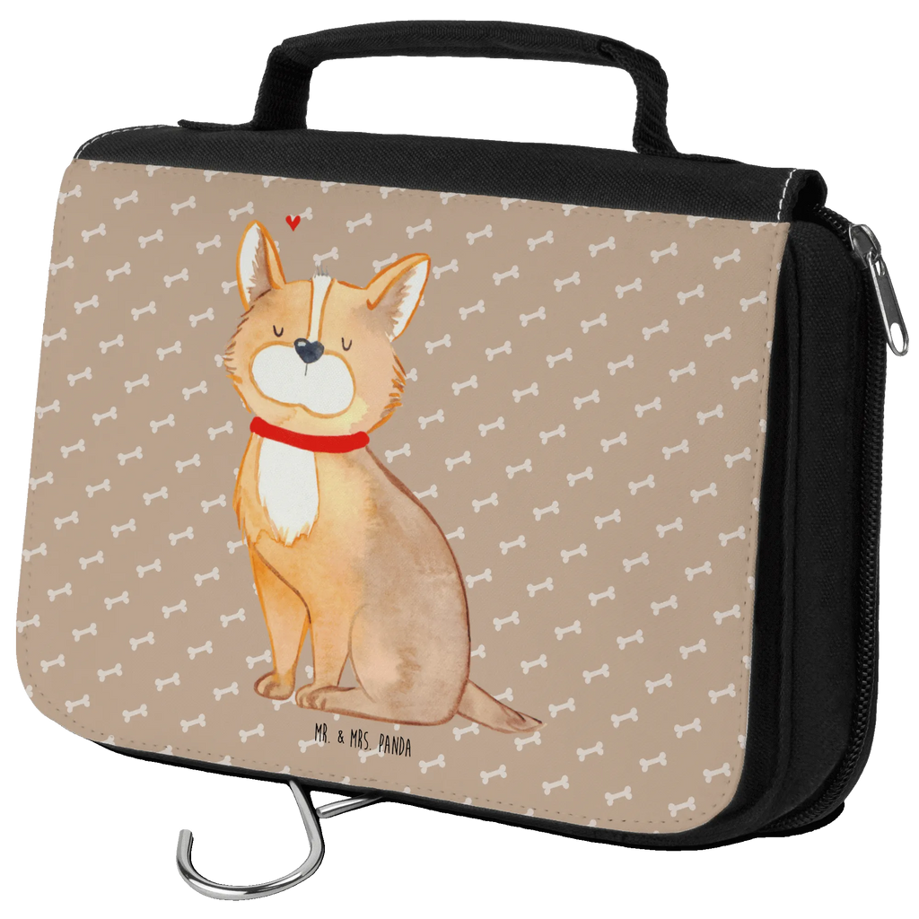 Kulturbeutel Hund Glück Kulturbeutel, Zum Aufhängen, Waschtasche, Kosmetiktasche, Damen, Herren, Aufbewahrungstasche, Schminktasche, Kosmetikbeutel, Organizer, Kulturtasche, Schminkutensil, Hund, Hundemotiv, Haustier, Hunderasse, Tierliebhaber, Hundebesitzer, Sprüche, Corgie, Hundeliebe, Spruch, Hundemama, Liebe