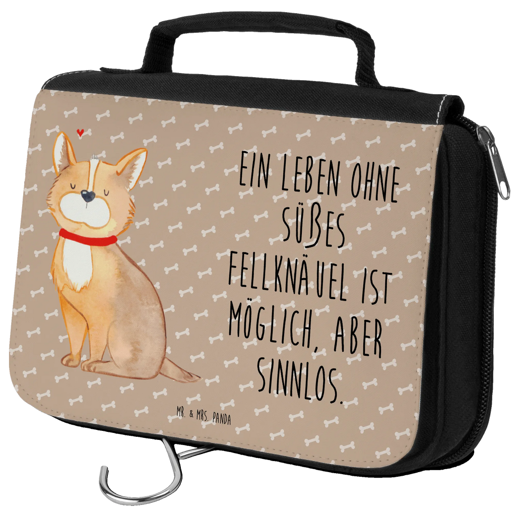 Kulturbeutel Hund Glück Kulturbeutel, Zum Aufhängen, Waschtasche, Kosmetiktasche, Damen, Herren, Aufbewahrungstasche, Schminktasche, Kosmetikbeutel, Organizer, Kulturtasche, Schminkutensil, Hund, Hundemotiv, Haustier, Hunderasse, Tierliebhaber, Hundebesitzer, Sprüche, Corgie, Hundeliebe, Spruch, Hundemama, Liebe