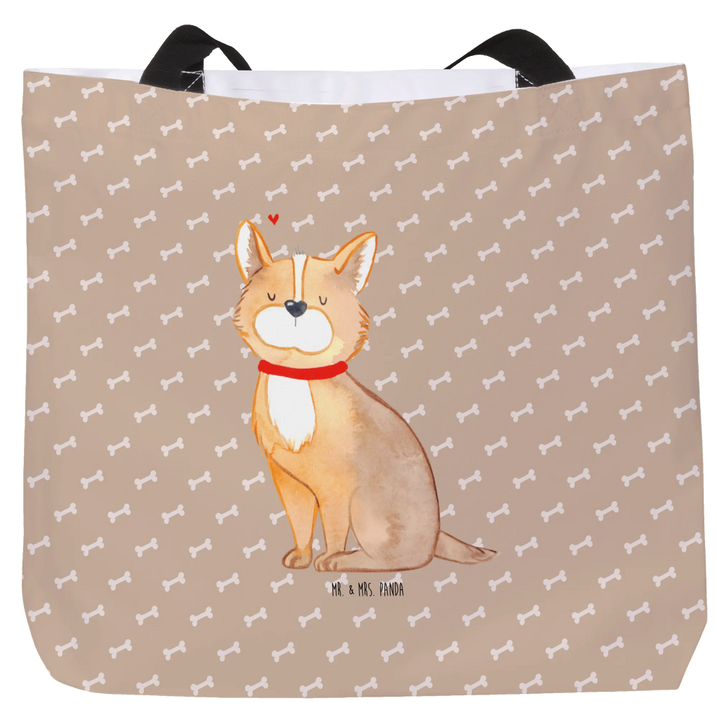 Shopper Hund Glück Beutel, Einkaufstasche, Tasche, Strandtasche, Einkaufsbeutel, Shopper, Schultasche, Freizeittasche, Tragebeutel, Schulbeutel, Alltagstasche, Hund, Hundemotiv, Haustier, Hunderasse, Tierliebhaber, Hundebesitzer, Sprüche, Corgie, Hundeliebe, Spruch, Hundemama, Liebe