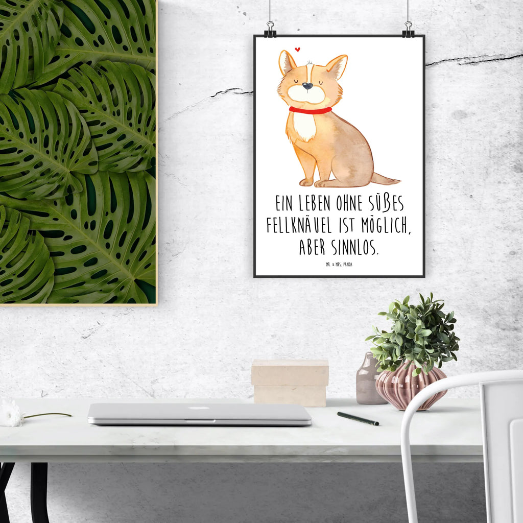 Poster Hund Glück Poster, Wandposter, Bild, Wanddeko, Küchenposter, Kinderposter, Wanddeko Bild, Raumdekoration, Wanddekoration, Handgemaltes Poster, Mr. & Mrs. Panda Poster, Designposter, Kunstdruck, Posterdruck, Hund, Hundemotiv, Haustier, Hunderasse, Tierliebhaber, Hundebesitzer, Sprüche, Corgie, Hundeliebe, Spruch, Hundemama, Liebe