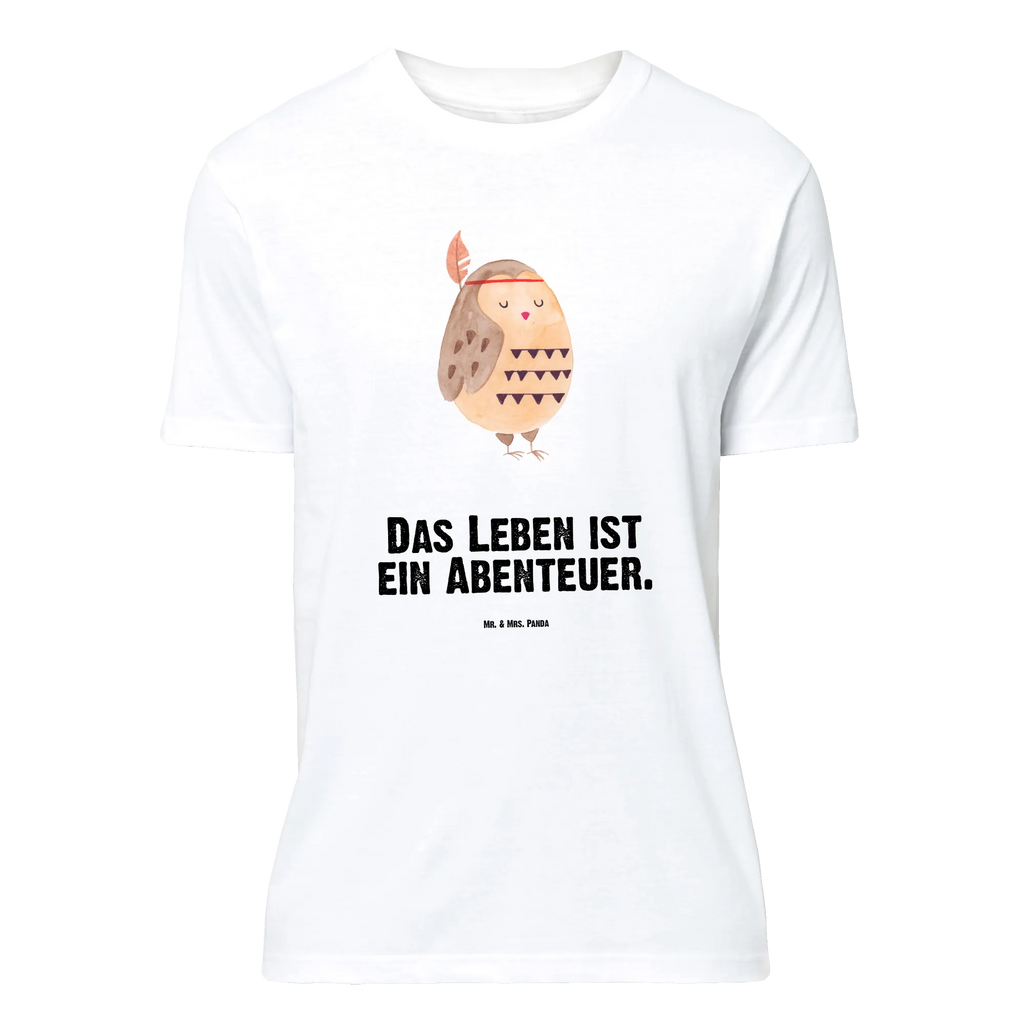 T-Shirt Standard Eule Federschmuck T-Shirt, Shirt, Tshirt, Lustiges T-Shirt, T-Shirt mit Spruch, Party, Junggesellenabschied, Jubiläum, Geburstag, Herrn, Damen, Männer, Frauen, Schlafshirt, Nachthemd, Sprüche, Eule, Eule Deko, Owl, Das Leben ist ein Abenteuer, Reisespruch, Federschmuck, Dekoration