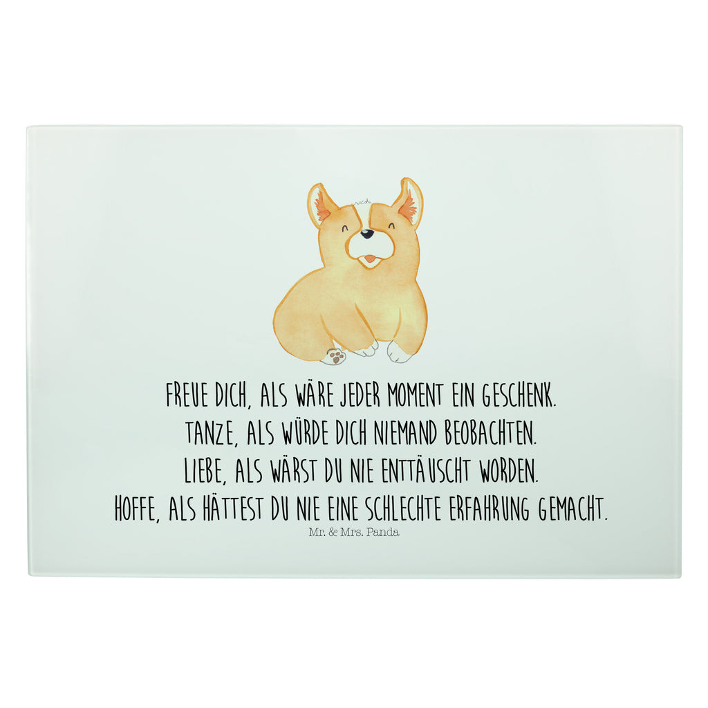 Glasschneidebrett Corgie Glasschneidebrett, Schneidebrett, Hund, Hundemotiv, Haustier, Hunderasse, Tierliebhaber, Hundebesitzer, Sprüche, Corgie, Welsh Corgie Pembroke, britisch, Motivation, Spruch, Hundespruch, Lebensfreude