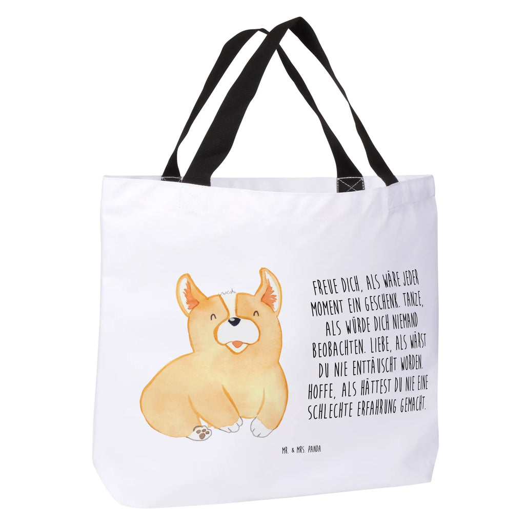 Shopper Corgie Beutel, Einkaufstasche, Tasche, Strandtasche, Einkaufsbeutel, Shopper, Schultasche, Freizeittasche, Tragebeutel, Schulbeutel, Alltagstasche, Hund, Hundemotiv, Haustier, Hunderasse, Tierliebhaber, Hundebesitzer, Sprüche, Corgie, Welsh Corgie Pembroke, britisch, Motivation, Spruch, Hundespruch, Lebensfreude