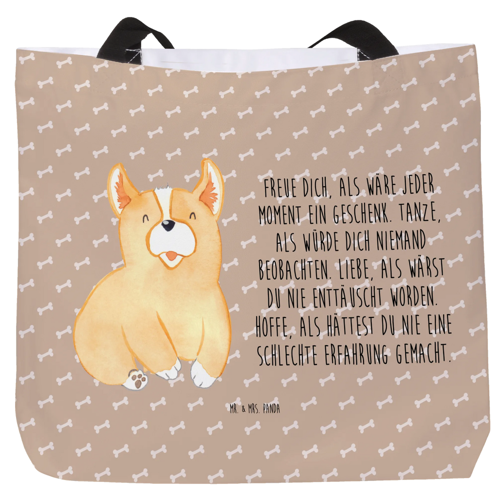 Shopper Corgie Beutel, Einkaufstasche, Tasche, Strandtasche, Einkaufsbeutel, Shopper, Schultasche, Freizeittasche, Tragebeutel, Schulbeutel, Alltagstasche, Hund, Hundemotiv, Haustier, Hunderasse, Tierliebhaber, Hundebesitzer, Sprüche, Corgie, Welsh Corgie Pembroke, britisch, Motivation, Spruch, Hundespruch, Lebensfreude