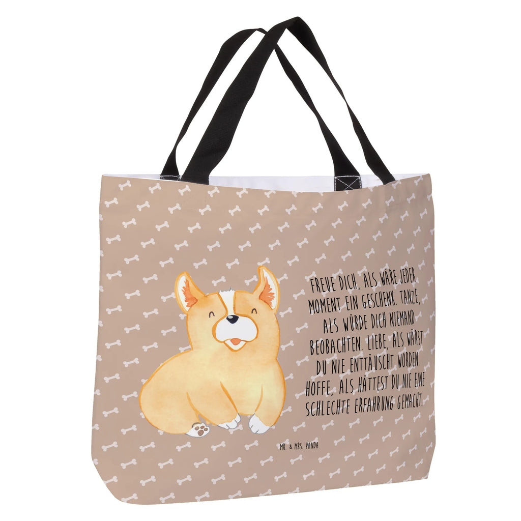 Shopper Corgie Beutel, Einkaufstasche, Tasche, Strandtasche, Einkaufsbeutel, Shopper, Schultasche, Freizeittasche, Tragebeutel, Schulbeutel, Alltagstasche, Hund, Hundemotiv, Haustier, Hunderasse, Tierliebhaber, Hundebesitzer, Sprüche, Corgie, Welsh Corgie Pembroke, britisch, Motivation, Spruch, Hundespruch, Lebensfreude