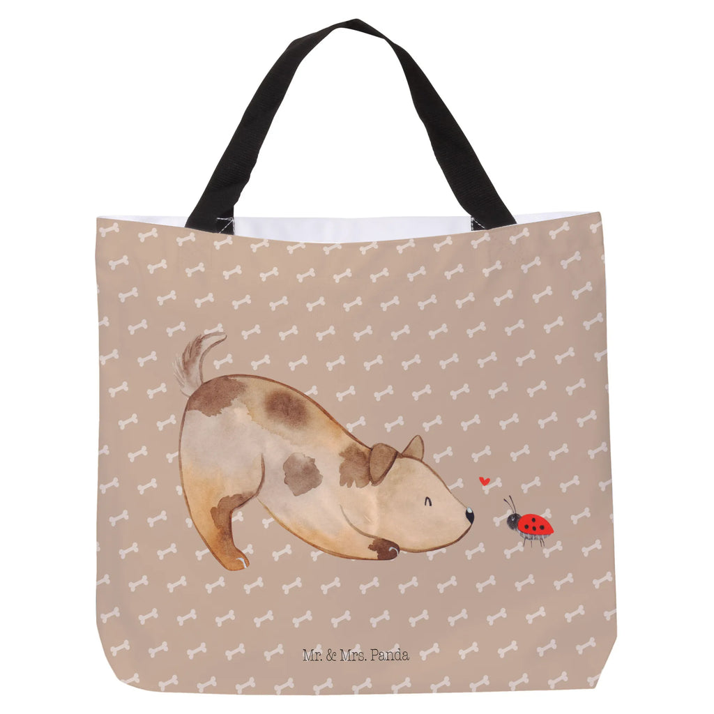 Shopper Hund Marienkäfer Beutel, Einkaufstasche, Tasche, Strandtasche, Einkaufsbeutel, Shopper, Schultasche, Freizeittasche, Tragebeutel, Schulbeutel, Alltagstasche, Hund, Hundemotiv, Haustier, Hunderasse, Tierliebhaber, Hundebesitzer, Sprüche, Hunde, Hundespruch, Marienkäfer, Mischling, Mischlinghund