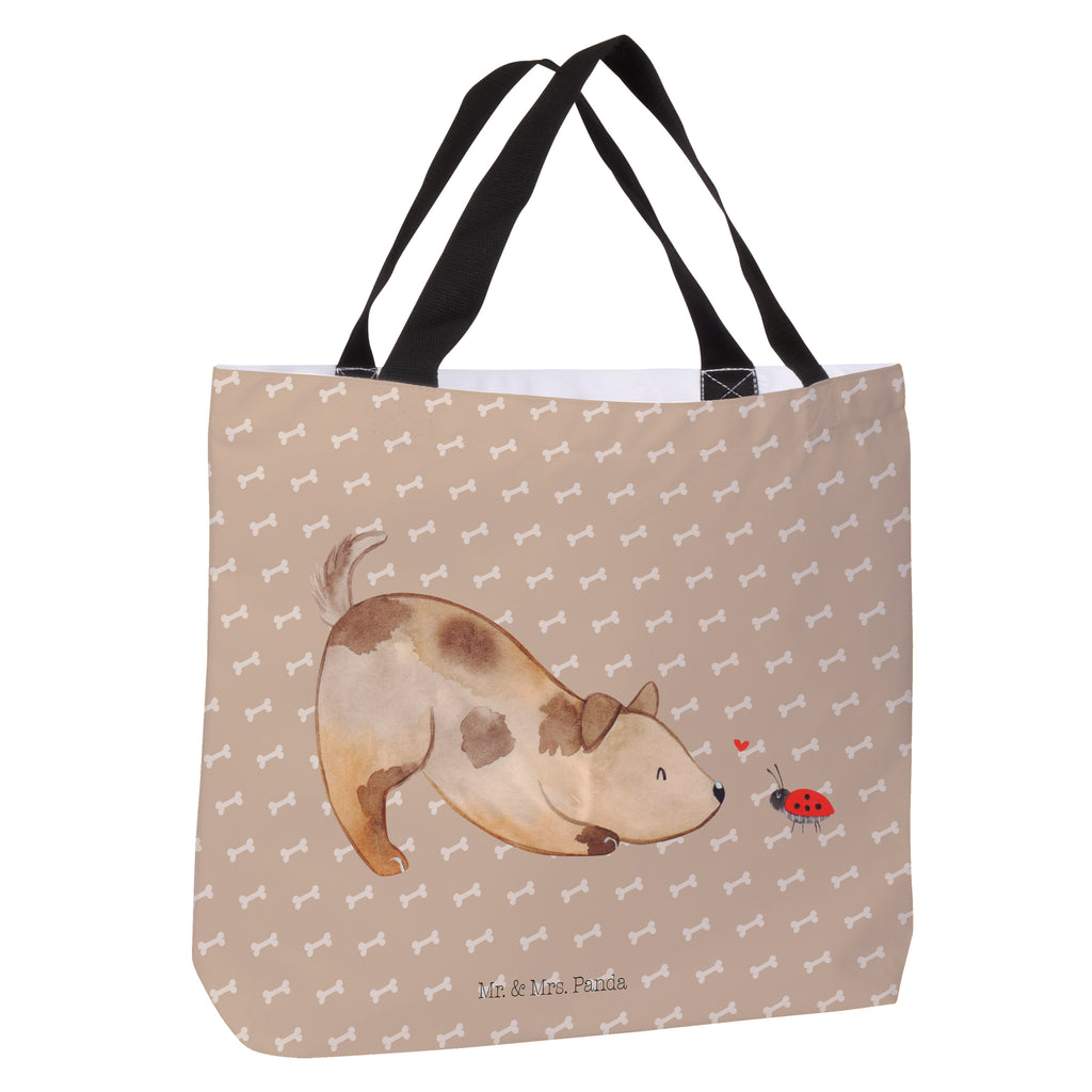 Shopper Hund Marienkäfer Beutel, Einkaufstasche, Tasche, Strandtasche, Einkaufsbeutel, Shopper, Schultasche, Freizeittasche, Tragebeutel, Schulbeutel, Alltagstasche, Hund, Hundemotiv, Haustier, Hunderasse, Tierliebhaber, Hundebesitzer, Sprüche, Hunde, Hundespruch, Marienkäfer, Mischling, Mischlinghund