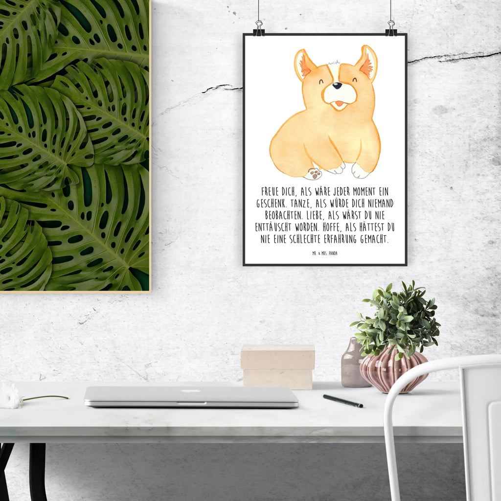 Poster Corgie Poster, Wandposter, Bild, Wanddeko, Küchenposter, Kinderposter, Wanddeko Bild, Raumdekoration, Wanddekoration, Handgemaltes Poster, Mr. & Mrs. Panda Poster, Designposter, Kunstdruck, Posterdruck, Hund, Hundemotiv, Haustier, Hunderasse, Tierliebhaber, Hundebesitzer, Sprüche, Corgie, Welsh Corgie Pembroke, britisch, Motivation, Spruch, Hundespruch, Lebensfreude