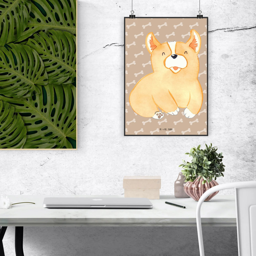 Poster Corgie Poster, Wandposter, Bild, Wanddeko, Küchenposter, Kinderposter, Wanddeko Bild, Raumdekoration, Wanddekoration, Handgemaltes Poster, Mr. & Mrs. Panda Poster, Designposter, Kunstdruck, Posterdruck, Hund, Hundemotiv, Haustier, Hunderasse, Tierliebhaber, Hundebesitzer, Sprüche, Corgie, Welsh Corgie Pembroke, britisch, Motivation, Spruch, Hundespruch, Lebensfreude