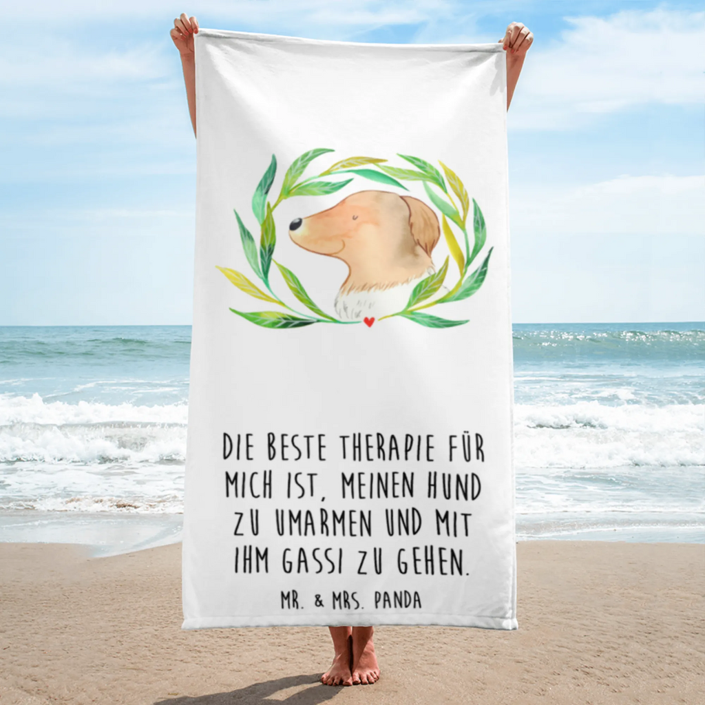 XL Badehandtuch Hund Blumen Handtuch, Badetuch, Duschtuch, Strandtuch, Saunatuch, Hund, Hundemotiv, Haustier, Hunderasse, Tierliebhaber, Hundebesitzer, Sprüche, Ranke, Therapie, Selbsttherapie, Hundeliebe, Hundeglück, Hunde