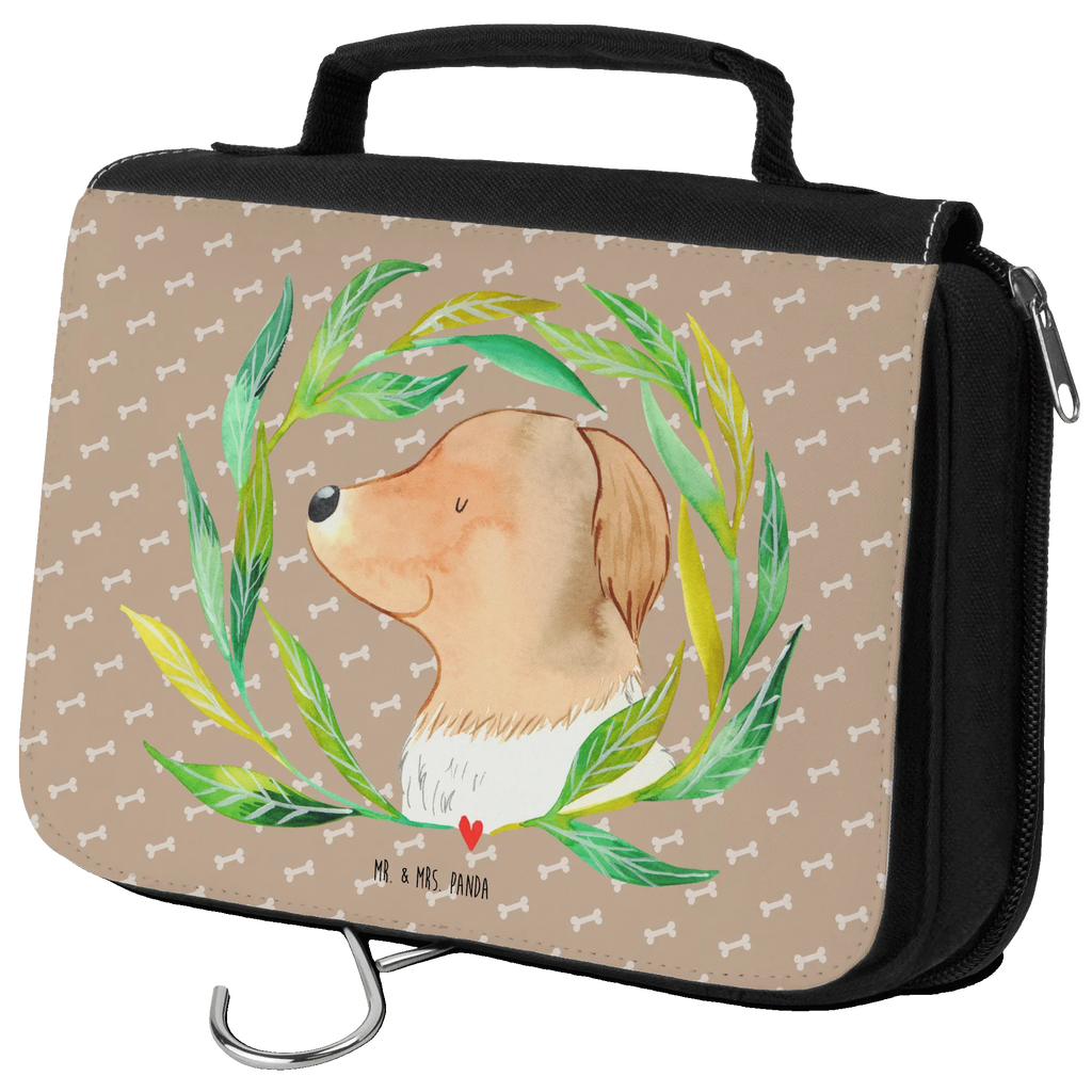 Kulturbeutel Hund Blumen Kulturbeutel, Zum Aufhängen, Waschtasche, Kosmetiktasche, Damen, Herren, Aufbewahrungstasche, Schminktasche, Kosmetikbeutel, Organizer, Kulturtasche, Schminkutensil, Hund, Hundemotiv, Haustier, Hunderasse, Tierliebhaber, Hundebesitzer, Sprüche, Ranke, Therapie, Selbsttherapie, Hundeliebe, Hundeglück, Hunde