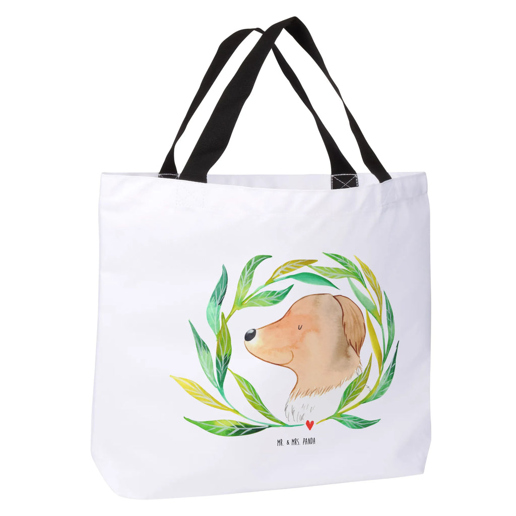 Shopper Hund Blumen Beutel, Einkaufstasche, Tasche, Strandtasche, Einkaufsbeutel, Shopper, Schultasche, Freizeittasche, Tragebeutel, Schulbeutel, Alltagstasche, Hund, Hundemotiv, Haustier, Hunderasse, Tierliebhaber, Hundebesitzer, Sprüche, Ranke, Therapie, Selbsttherapie, Hundeliebe, Hundeglück, Hunde