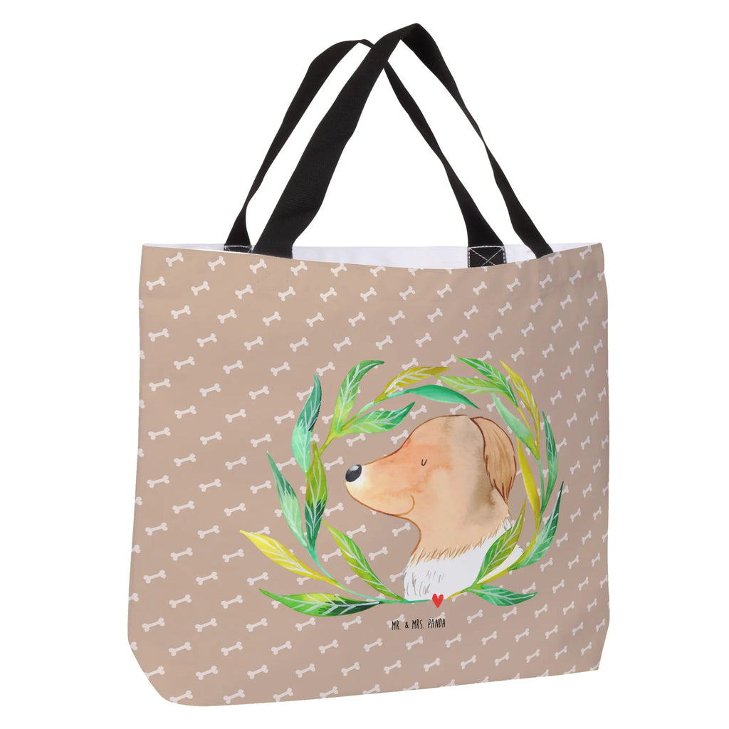 Shopper Hund Blumen Beutel, Einkaufstasche, Tasche, Strandtasche, Einkaufsbeutel, Shopper, Schultasche, Freizeittasche, Tragebeutel, Schulbeutel, Alltagstasche, Hund, Hundemotiv, Haustier, Hunderasse, Tierliebhaber, Hundebesitzer, Sprüche, Ranke, Therapie, Selbsttherapie, Hundeliebe, Hundeglück, Hunde