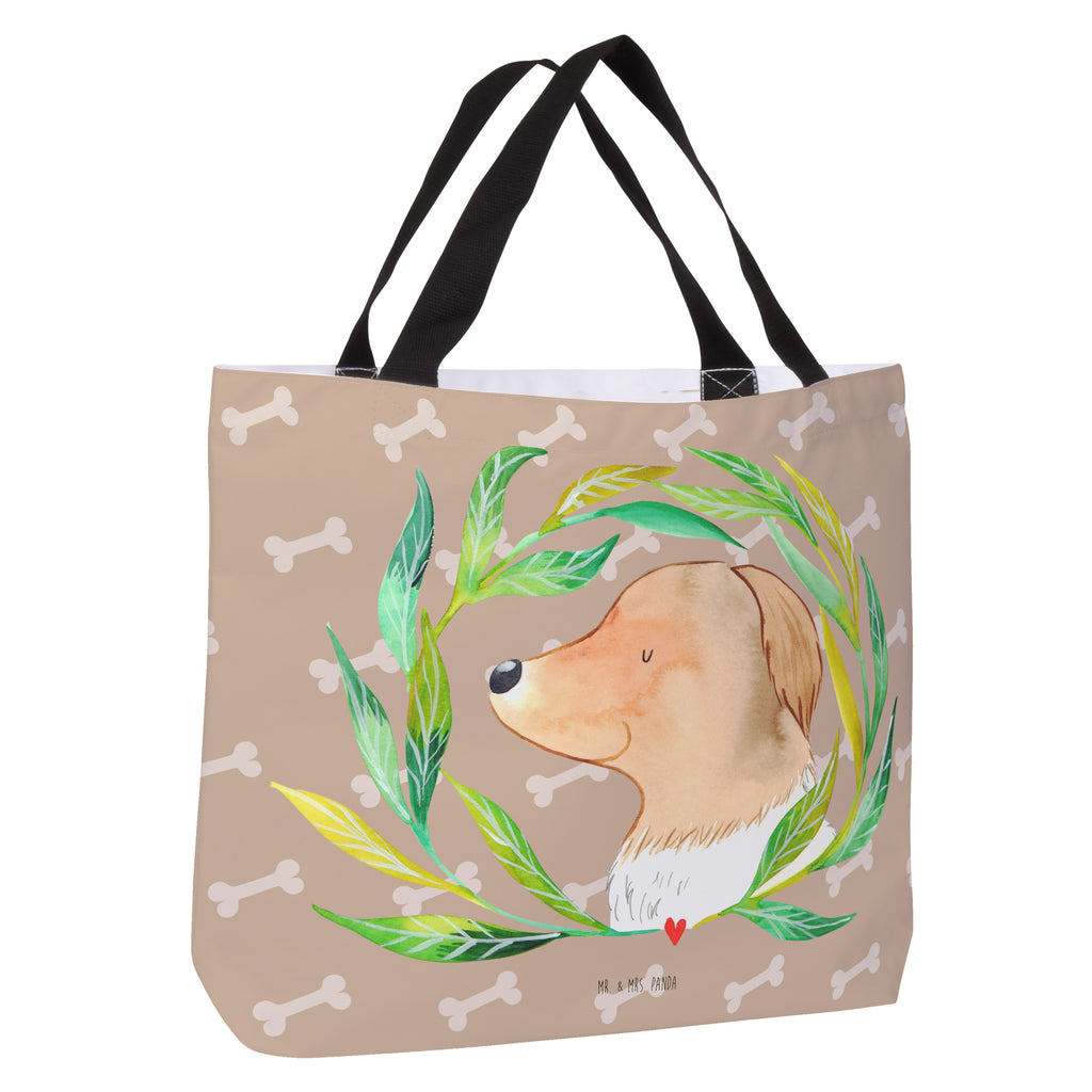 Shopper Hund Blumen Beutel, Einkaufstasche, Tasche, Strandtasche, Einkaufsbeutel, Shopper, Schultasche, Freizeittasche, Tragebeutel, Schulbeutel, Alltagstasche, Hund, Hundemotiv, Haustier, Hunderasse, Tierliebhaber, Hundebesitzer, Sprüche, Ranke, Therapie, Selbsttherapie, Hundeliebe, Hundeglück, Hunde