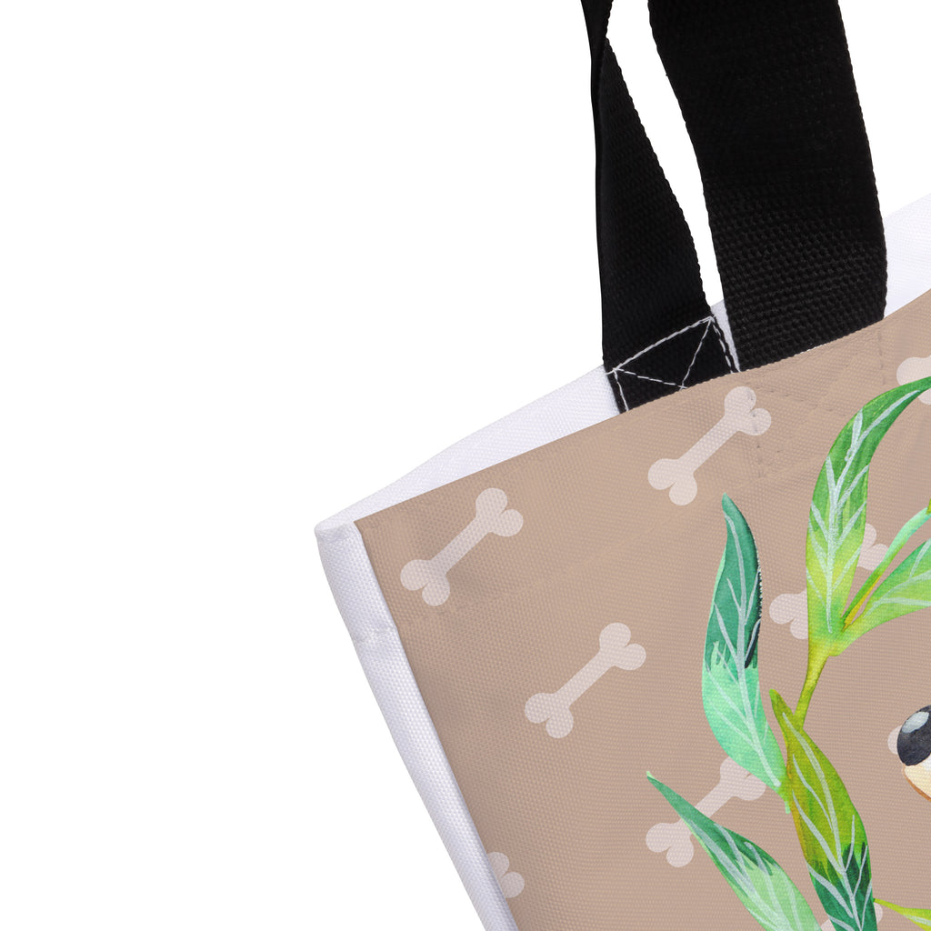 Shopper Hund Blumen Beutel, Einkaufstasche, Tasche, Strandtasche, Einkaufsbeutel, Shopper, Schultasche, Freizeittasche, Tragebeutel, Schulbeutel, Alltagstasche, Hund, Hundemotiv, Haustier, Hunderasse, Tierliebhaber, Hundebesitzer, Sprüche, Ranke, Therapie, Selbsttherapie, Hundeliebe, Hundeglück, Hunde