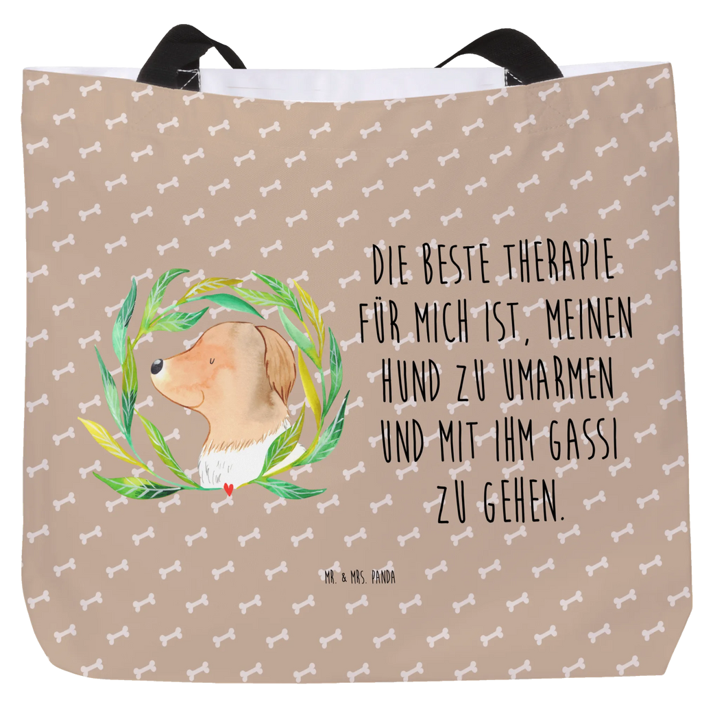 Shopper Hund Blumen Beutel, Einkaufstasche, Tasche, Strandtasche, Einkaufsbeutel, Shopper, Schultasche, Freizeittasche, Tragebeutel, Schulbeutel, Alltagstasche, Hund, Hundemotiv, Haustier, Hunderasse, Tierliebhaber, Hundebesitzer, Sprüche, Ranke, Therapie, Selbsttherapie, Hundeliebe, Hundeglück, Hunde