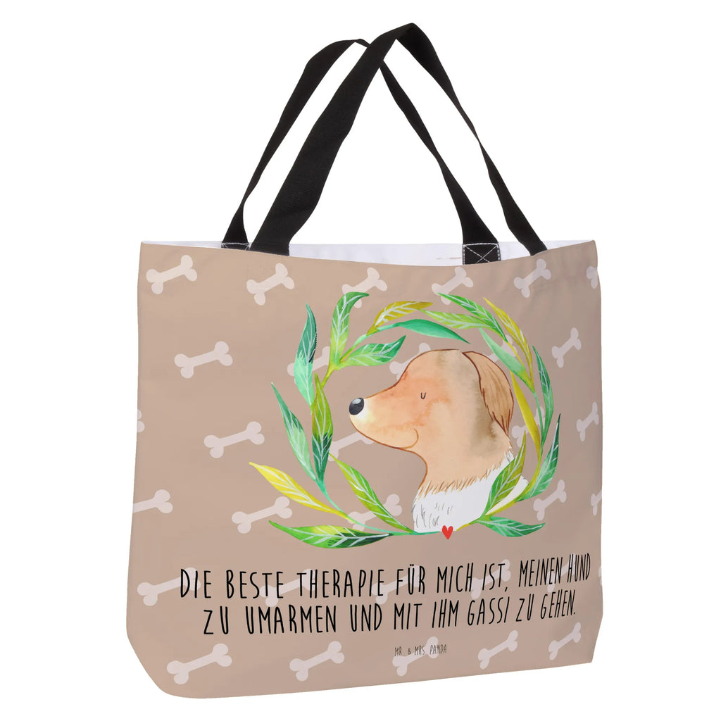 Shopper Hund Blumen Beutel, Einkaufstasche, Tasche, Strandtasche, Einkaufsbeutel, Shopper, Schultasche, Freizeittasche, Tragebeutel, Schulbeutel, Alltagstasche, Hund, Hundemotiv, Haustier, Hunderasse, Tierliebhaber, Hundebesitzer, Sprüche, Ranke, Therapie, Selbsttherapie, Hundeliebe, Hundeglück, Hunde