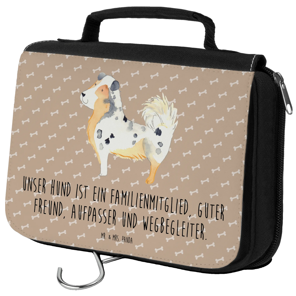 Kulturbeutel Hund Australien Shepherd Kulturbeutel, Zum Aufhängen, Waschtasche, Kosmetiktasche, Damen, Herren, Aufbewahrungstasche, Schminktasche, Kosmetikbeutel, Organizer, Kulturtasche, Schminkutensil, Hund, Hundemotiv, Haustier, Hunderasse, Tierliebhaber, Hundebesitzer, Sprüche, Australien Shepherd, Shepherd, Hundeliebe, Familienhund, Spruch