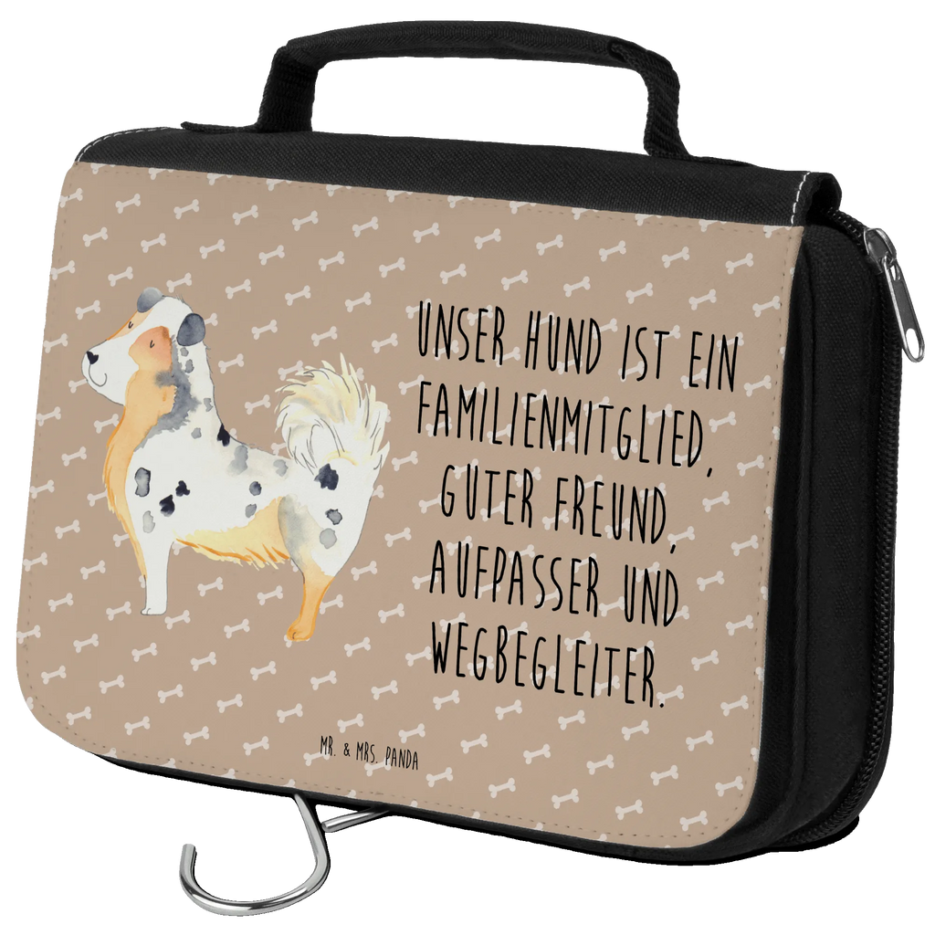 Kulturbeutel Hund Australien Shepherd Kulturbeutel, Zum Aufhängen, Waschtasche, Kosmetiktasche, Damen, Herren, Aufbewahrungstasche, Schminktasche, Kosmetikbeutel, Organizer, Kulturtasche, Schminkutensil, Hund, Hundemotiv, Haustier, Hunderasse, Tierliebhaber, Hundebesitzer, Sprüche, Australien Shepherd, Shepherd, Hundeliebe, Familienhund, Spruch