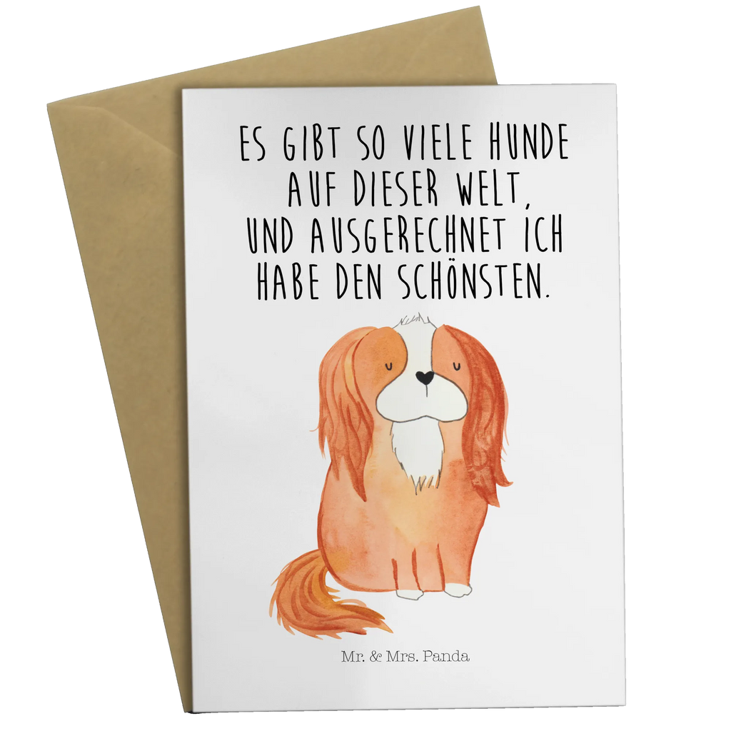 Grußkarte Hund Cavalier King Charles Spaniel Grußkarte, Klappkarte, Einladungskarte, Glückwunschkarte, Hochzeitskarte, Geburtstagskarte, Karte, Ansichtskarten, Hund, Hundemotiv, Haustier, Hunderasse, Tierliebhaber, Hundebesitzer, Sprüche, Cavalier King Charles Spaniel, Cockerspaniel, Spaniel, Spruch, schönster Hund