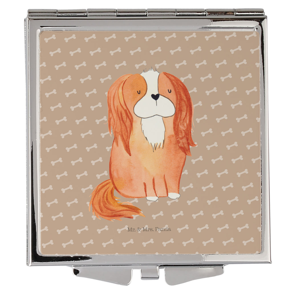 Handtaschenspiegel quadratisch Hund Cavalier King Charles Spaniel Spiegel, Handtasche, Quadrat, silber, schminken, Schminkspiegel, Hund, Hundemotiv, Haustier, Hunderasse, Tierliebhaber, Hundebesitzer, Sprüche, Cavalier King Charles Spaniel, Cockerspaniel, Spaniel, Spruch, schönster Hund