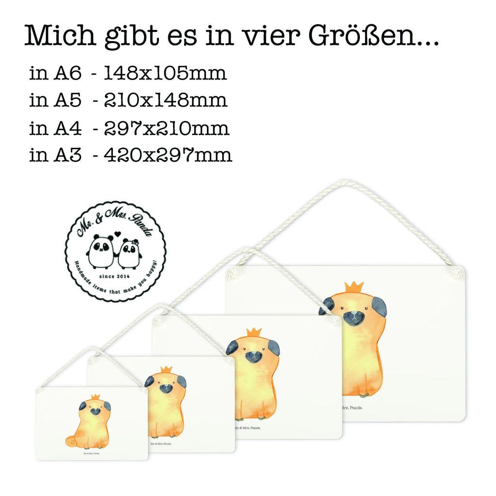 Deko Schild Mops Krone Dekoschild, Deko Schild, Schild, Tür Schild, Türschild, Holzschild, Wandschild, Wanddeko, Hund, Hundemotiv, Haustier, Hunderasse, Tierliebhaber, Hundebesitzer, Sprüche, Mops, allergisch, kinderlos, Hausregel, Hundebesitzer. Spruch, lustig