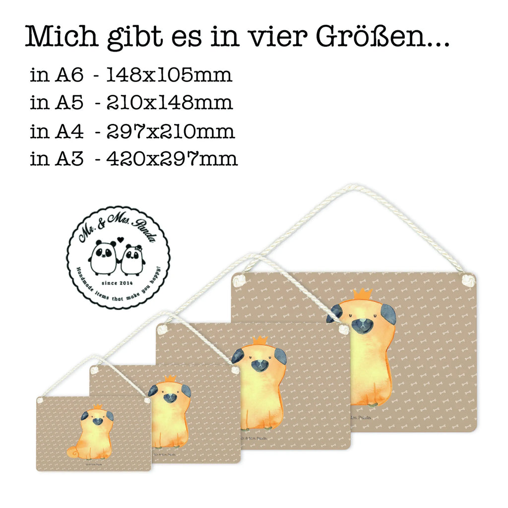 Deko Schild Mops Krone Dekoschild, Deko Schild, Schild, Tür Schild, Türschild, Holzschild, Wandschild, Wanddeko, Hund, Hundemotiv, Haustier, Hunderasse, Tierliebhaber, Hundebesitzer, Sprüche, Mops, allergisch, kinderlos, Hausregel, Hundebesitzer. Spruch, lustig