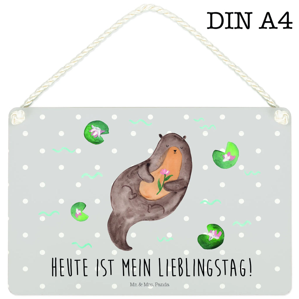 Deko Schild Otter mit Seerose Dekoschild, Deko Schild, Schild, Tür Schild, Türschild, Holzschild, Wandschild, Wanddeko, Otter, Fischotter, Seeotter, Otter Seeotter See Otter