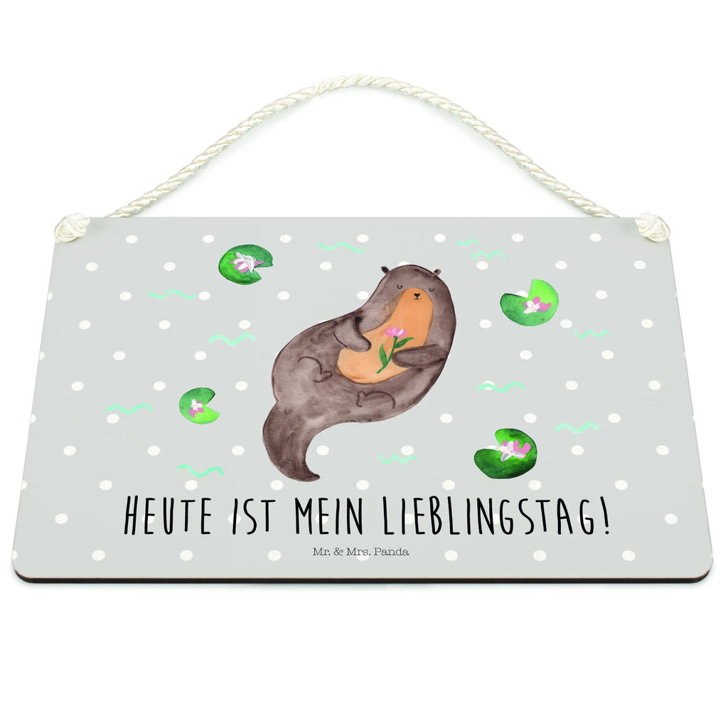 Deko Schild Otter mit Seerose Dekoschild, Deko Schild, Schild, Tür Schild, Türschild, Holzschild, Wandschild, Wanddeko, Otter, Fischotter, Seeotter, Otter Seeotter See Otter