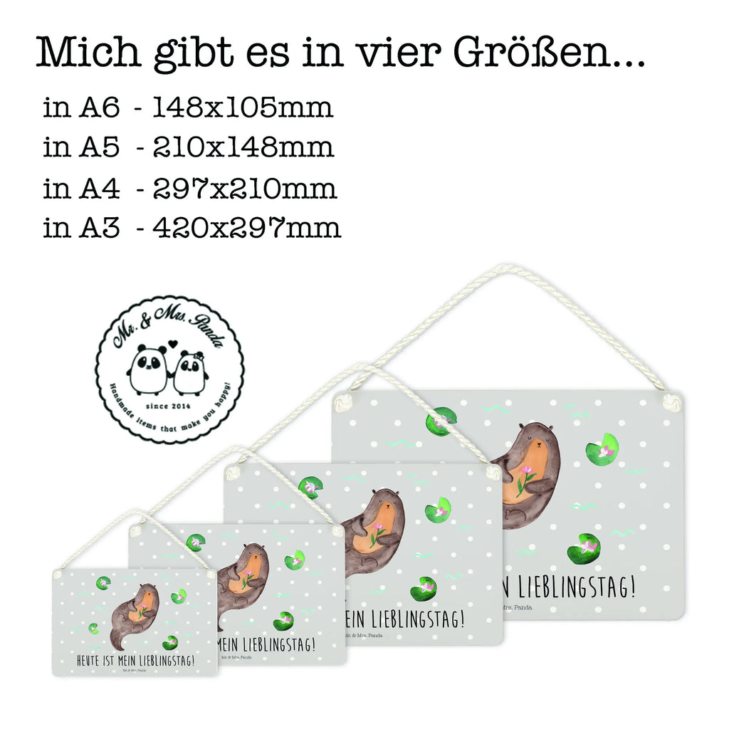 Deko Schild Otter mit Seerose Dekoschild, Deko Schild, Schild, Tür Schild, Türschild, Holzschild, Wandschild, Wanddeko, Otter, Fischotter, Seeotter, Otter Seeotter See Otter